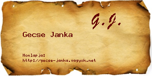 Gecse Janka névjegykártya